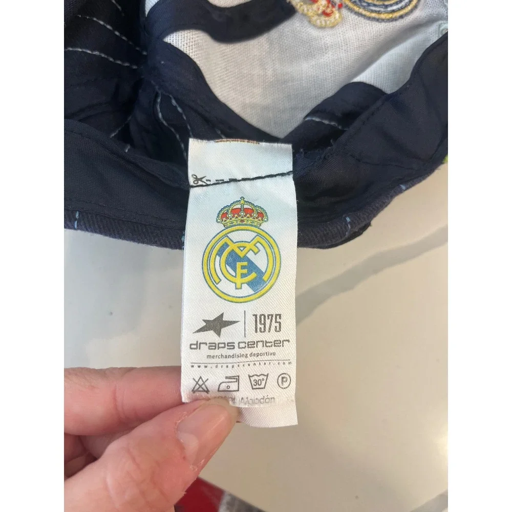 Real Madrid Official Baseball Cap Kids Navy Pinstripe Embroidered Logo 1902-2012